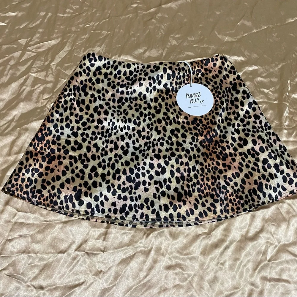 Princess Polly Leopard Print Mini Skirt in Black, Cream and Brown - Picture 4 of 11